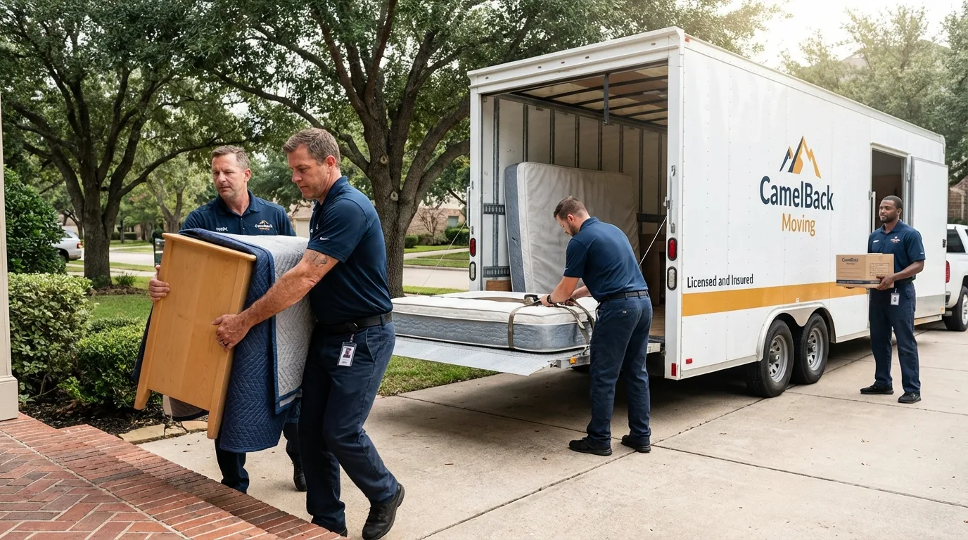 Crew loading residential truck for cross-state move from Narberth, PA